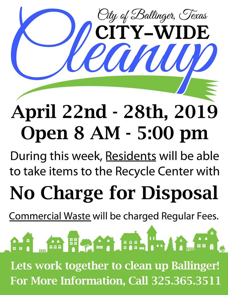 City Wide Cleanup - April :: KRUN AM 1400 - Ballinger, TX ~ Where ...