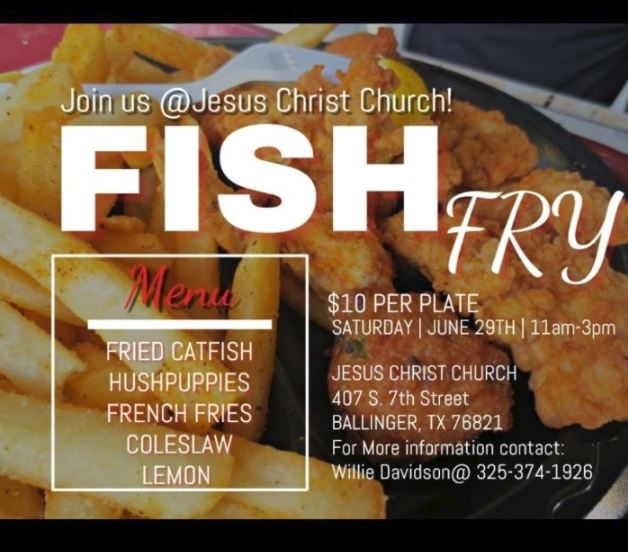 Jesus Christ Church Fish Fry :: KRUN AM 1400 - Ballinger, TX ~ Where ...